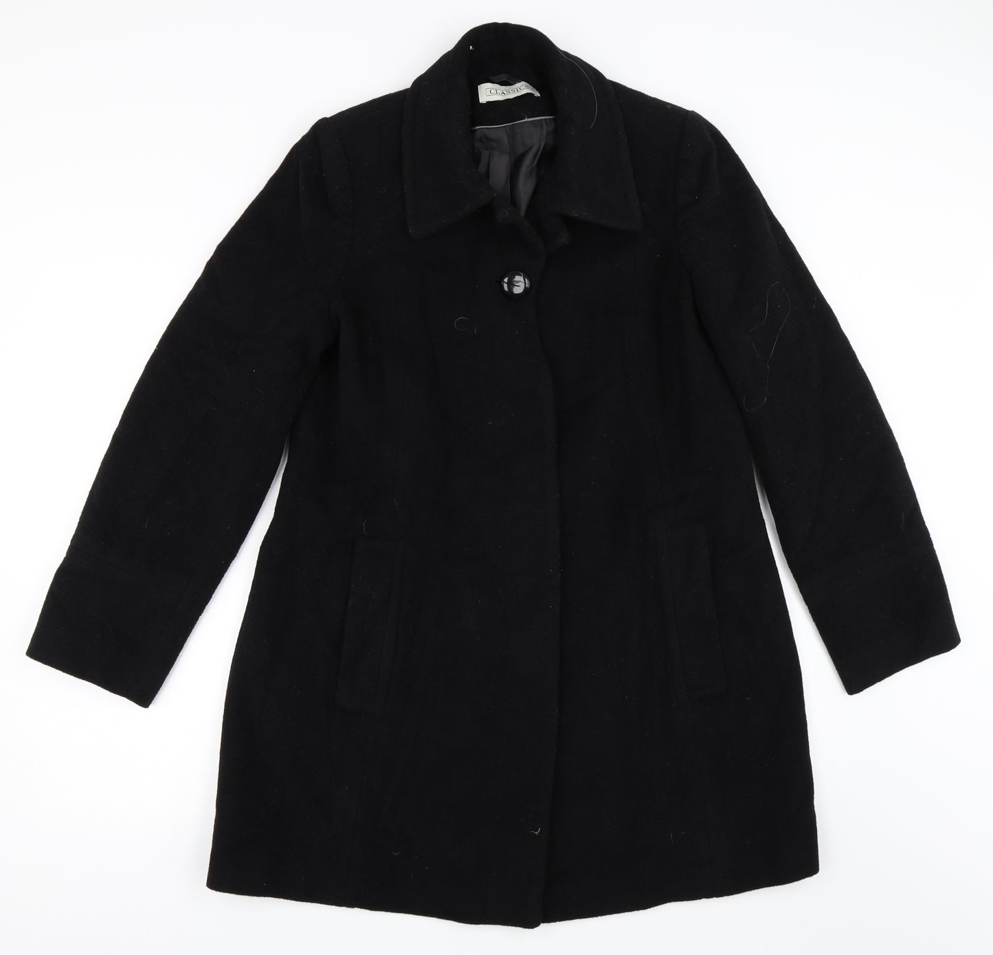 BHS Womens Black   Overcoat Coat Size 14