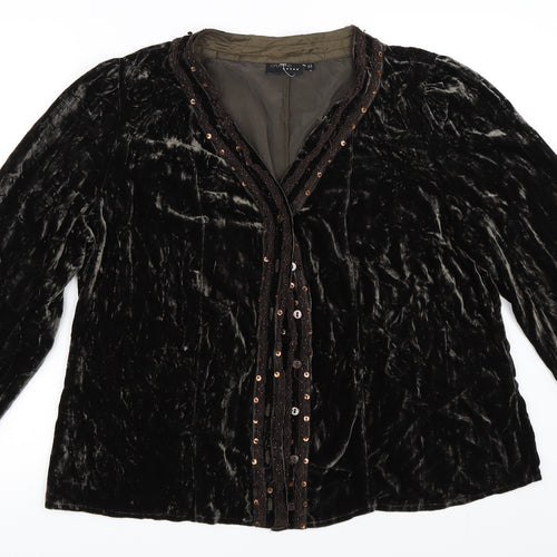 Open End Womens Brown   Cardigan Jumper Size 14