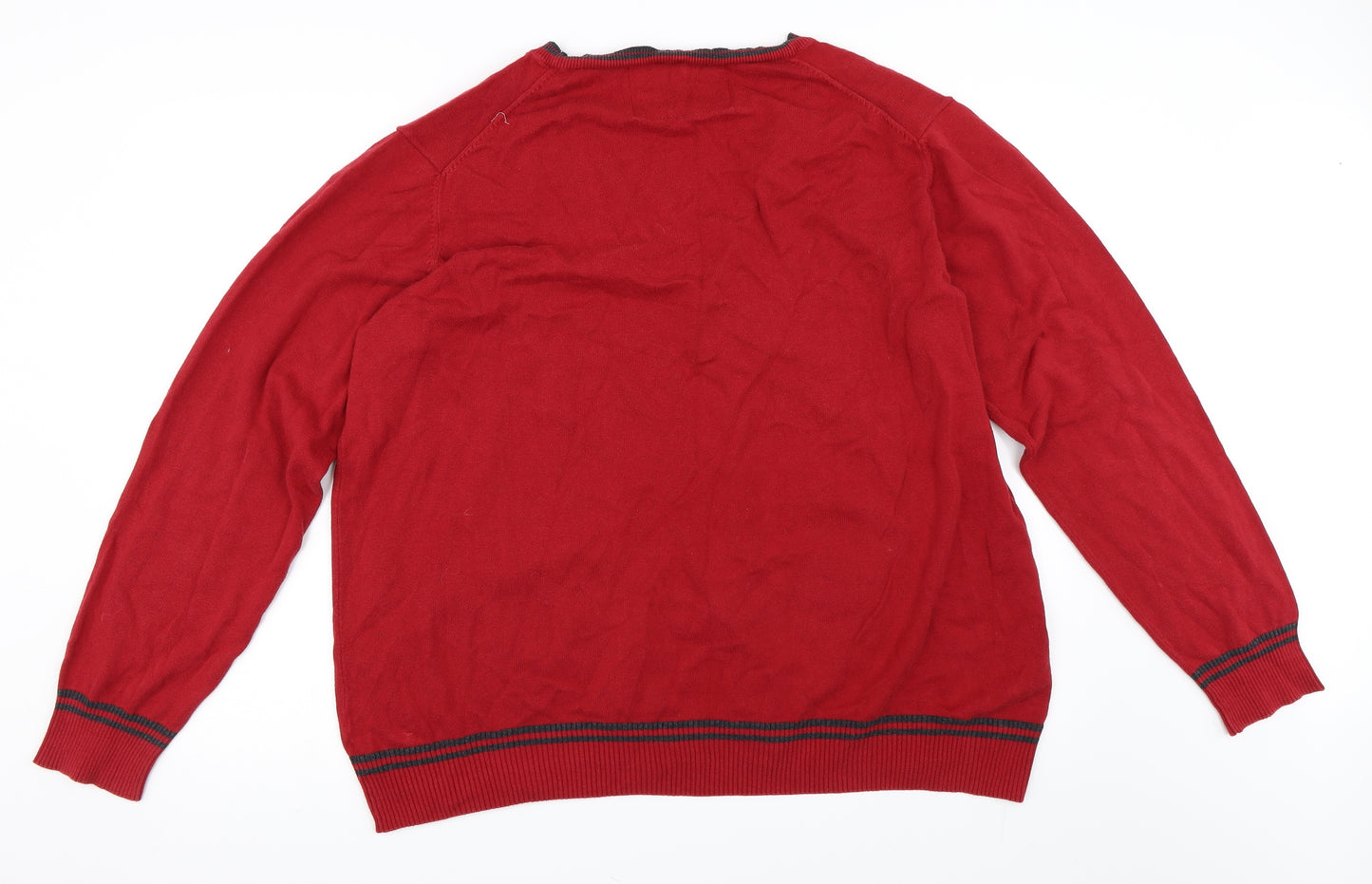 F&F Mens Red   Cardigan Jumper Size 3XL