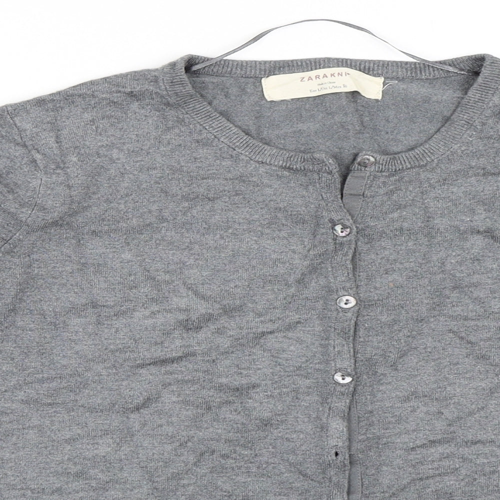 Zara Womens Grey   Cardigan Jumper Size L