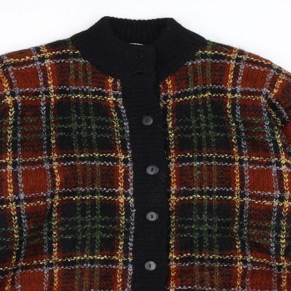 Emerco Womens Black Plaid  Cardigan Jumper Size 12