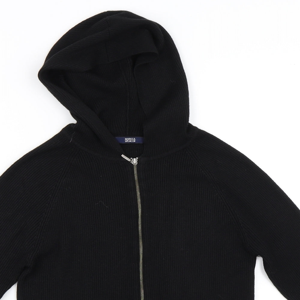 Marks and Spencer Womens Black   Full Zip Hoodie Size 12