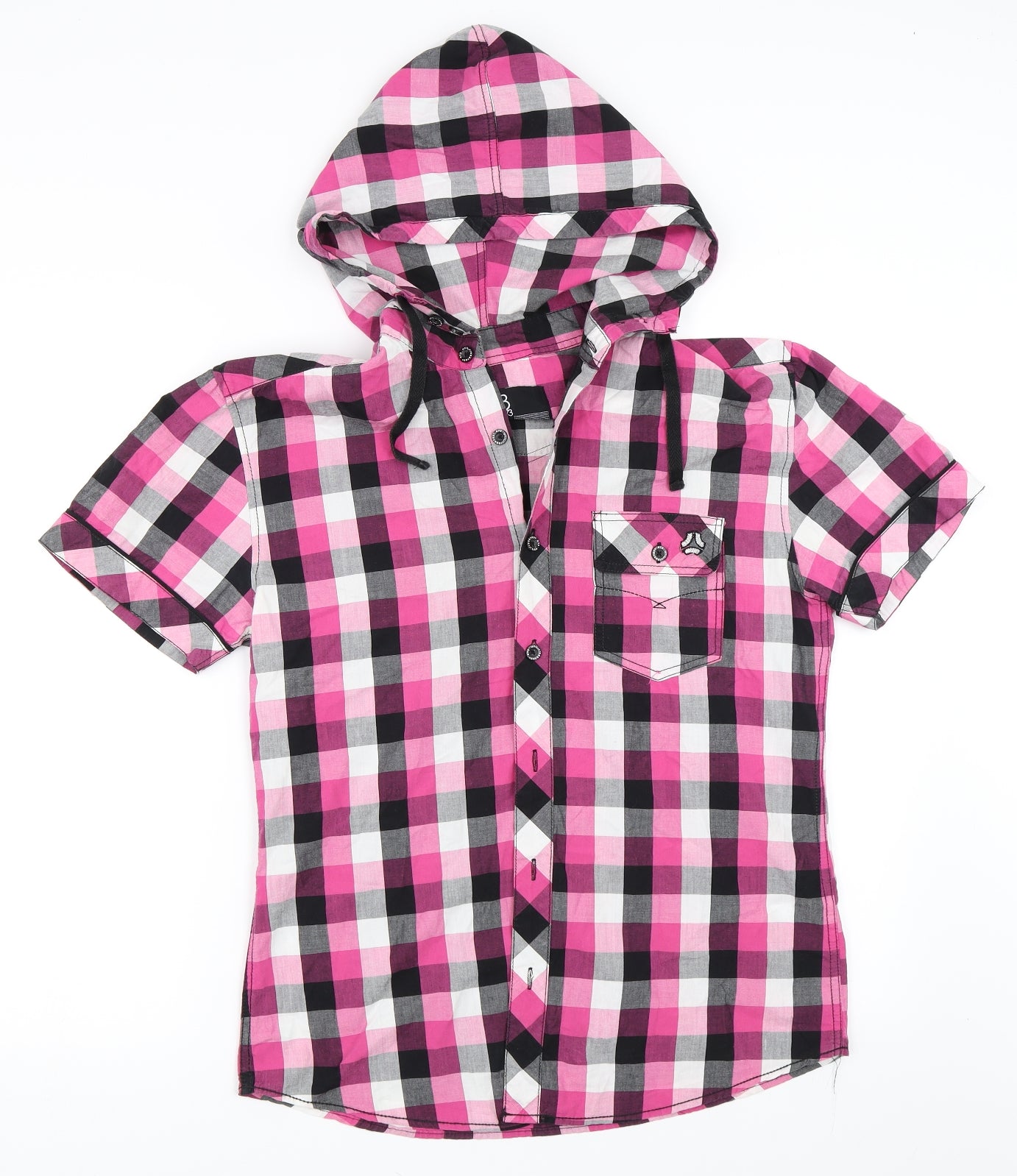 Denim73 Mens Pink Check   Button-Up Size S