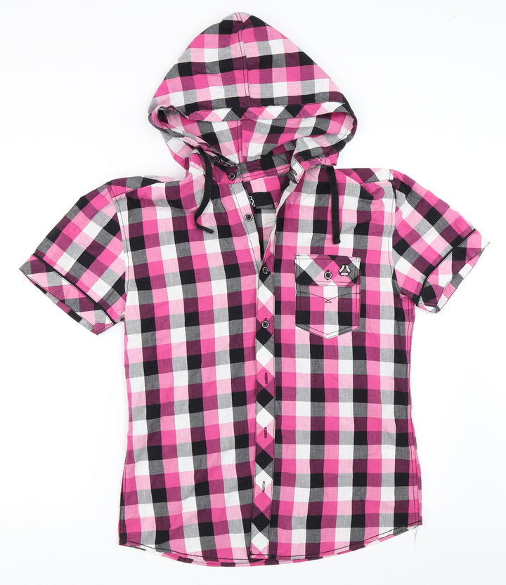 Denim73 Mens Pink Check   Button-Up Size S