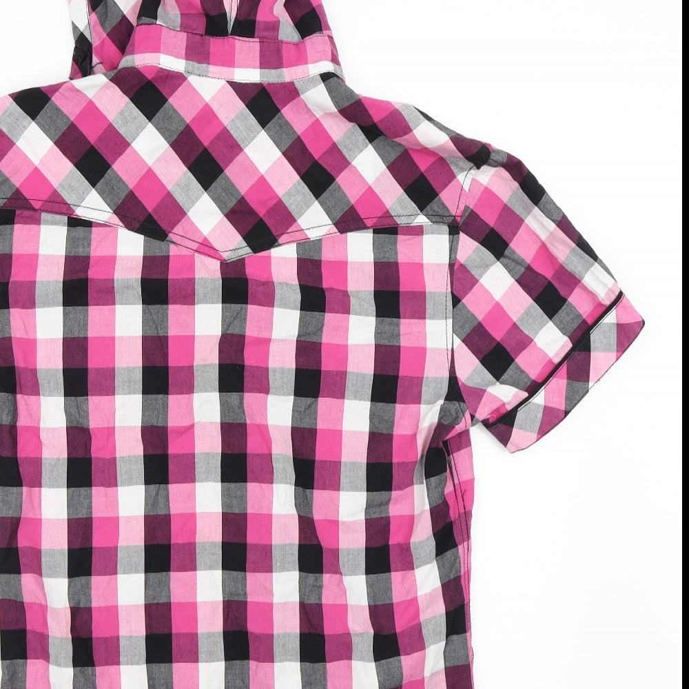 Denim73 Mens Pink Check   Button-Up Size S