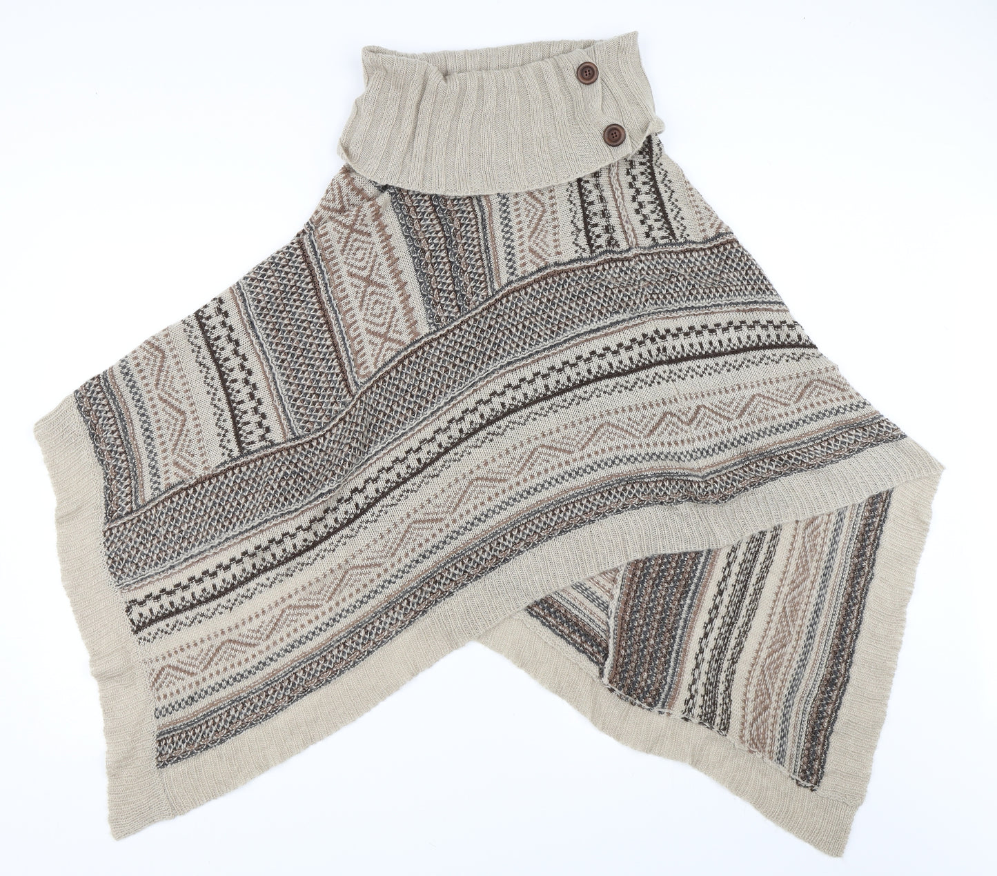 Fransa Womens Beige   Cape Jumper Size M  - poncho