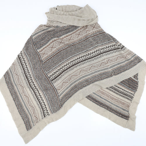 Fransa Womens Beige   Cape Jumper Size M  - poncho