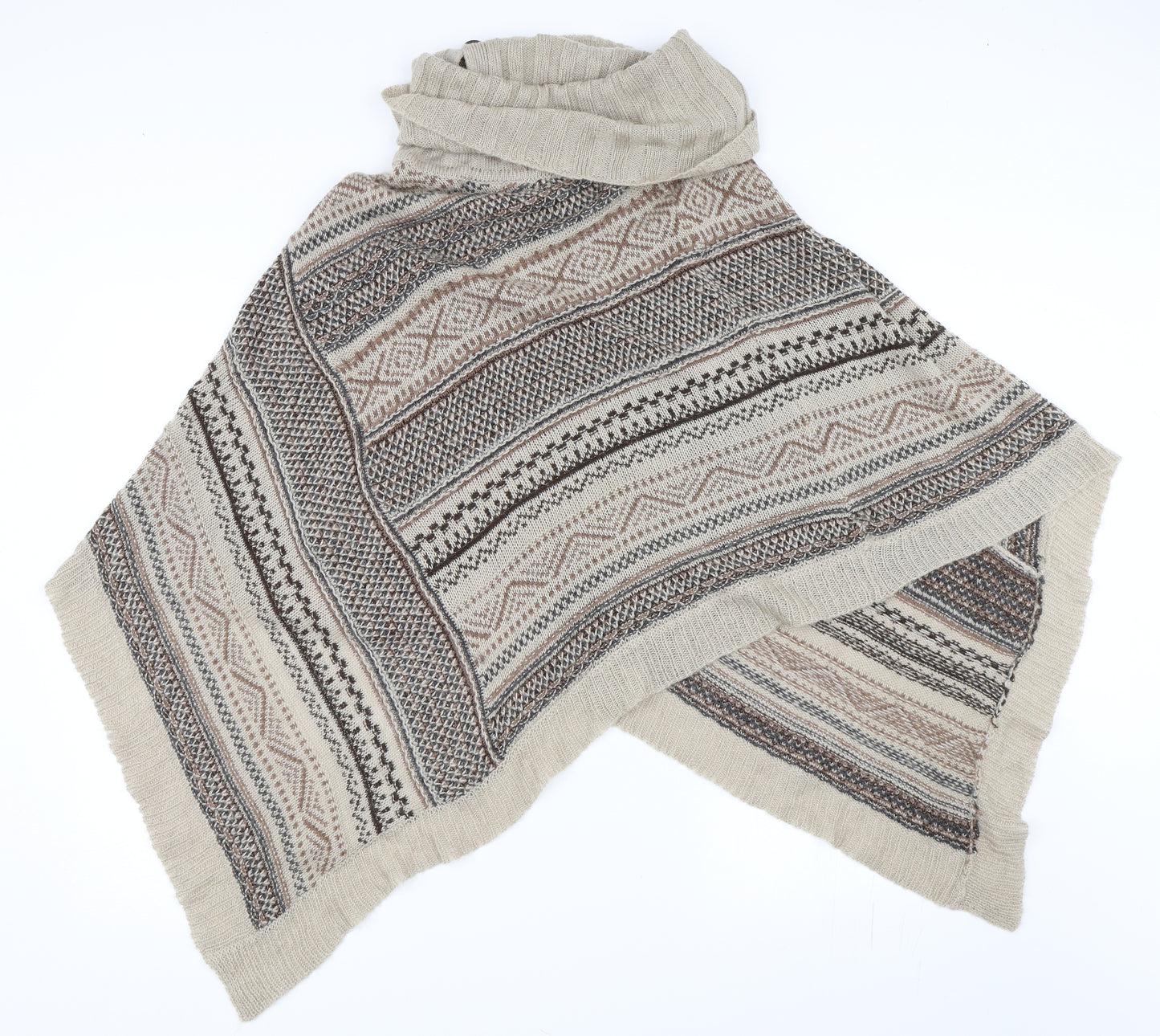 Fransa Womens Beige   Cape Jumper Size M  - poncho