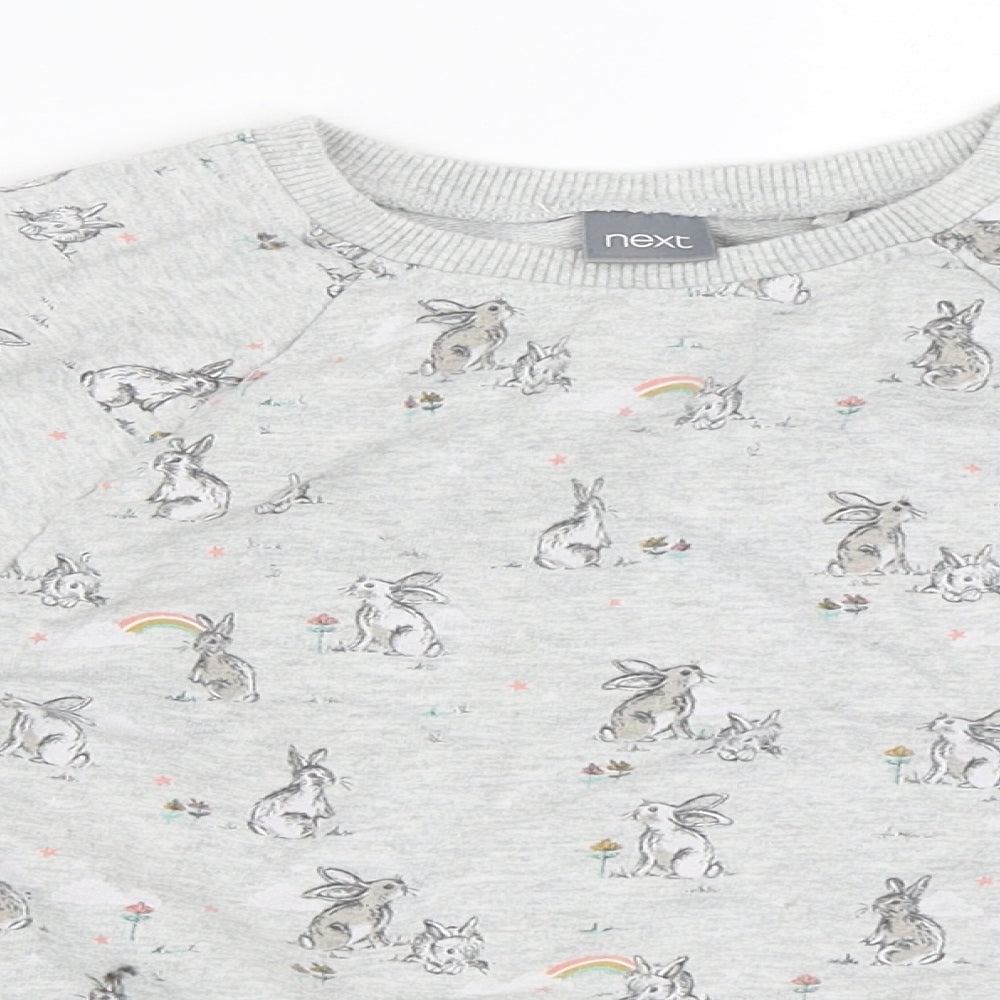 NEXT Girls Grey   Pullover Sweatshirt Size 6-7 Years  - rabbit