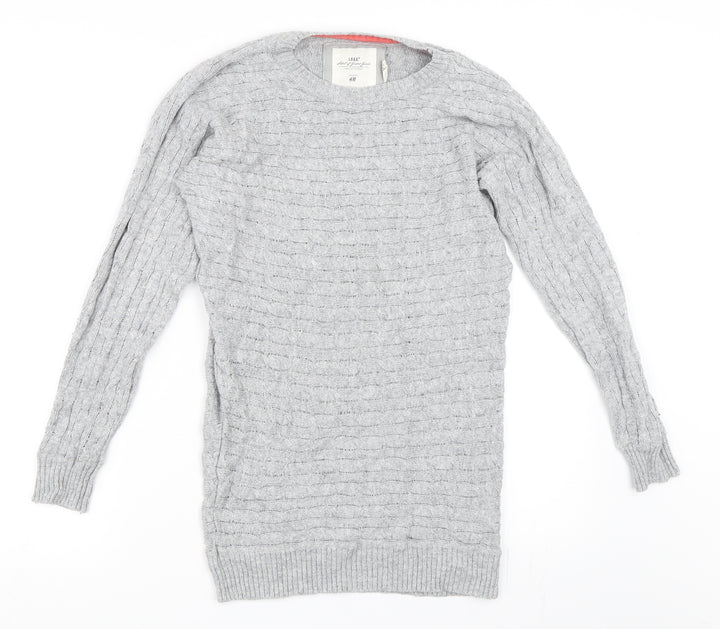 H&M Girls Grey   Pullover Jumper Size 10-11 Years