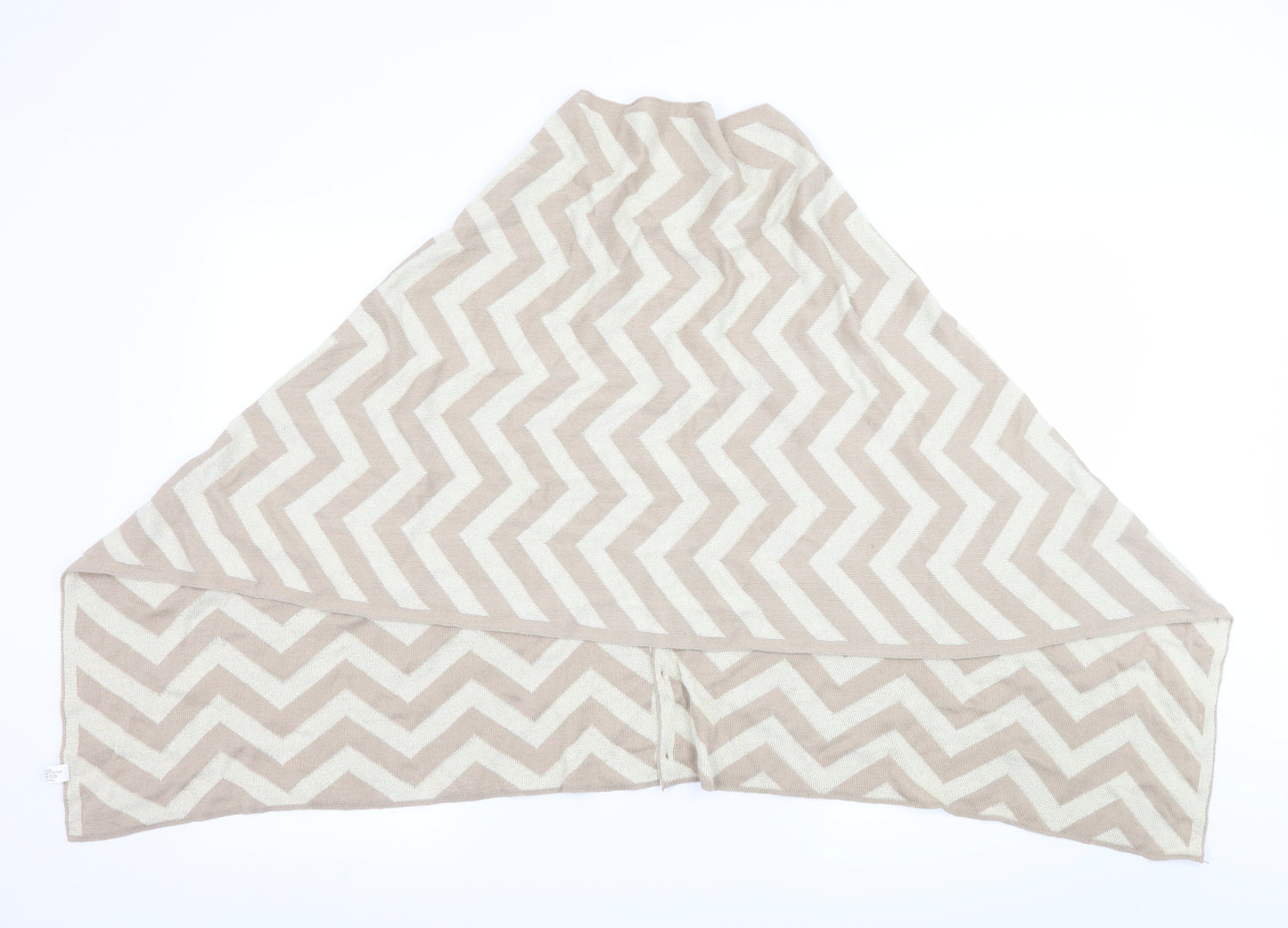 Preworn Womens Beige Striped Knit Pullover Jumper One Size  - Poncho