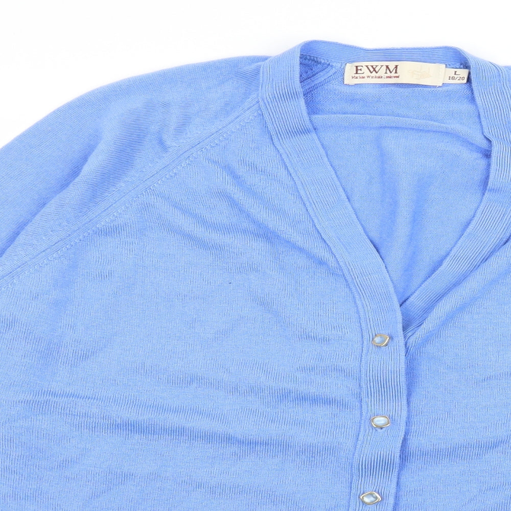 EWM Womens Blue  Knit Cardigan Jumper Size 18