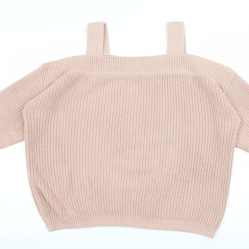 George Womens Pink  Knit Pullover Jumper Size 14  - Cut Out Shoulder