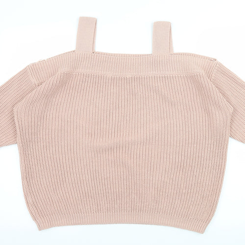 George Womens Pink  Knit Pullover Jumper Size 14  - Cut Out Shoulder