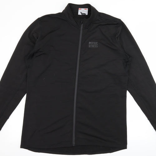 Pursue Fitness Mens Black  Jersey Full Zip Sweatshirt Size XL