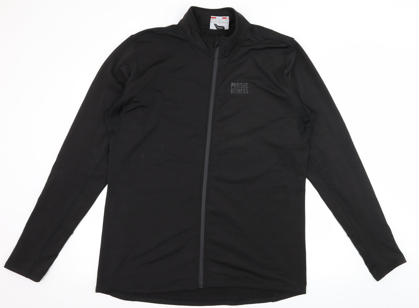 Pursue Fitness Mens Black  Jersey Full Zip Sweatshirt Size XL