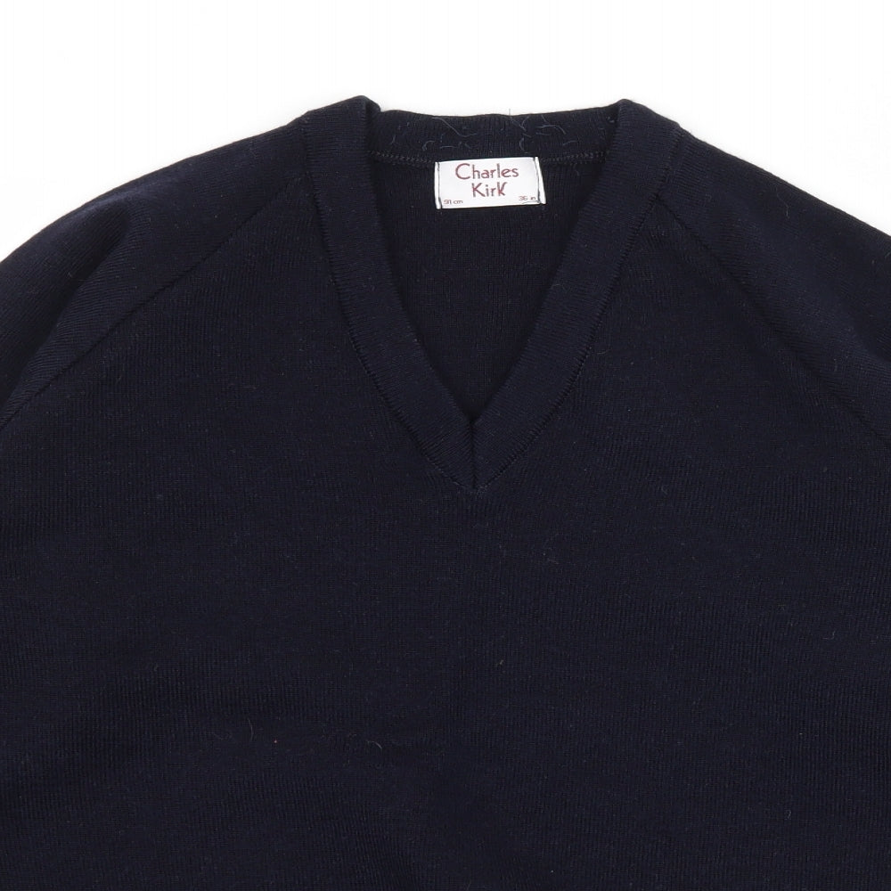 Charles Kirk Womens Blue  Knit Pullover Jumper Size S