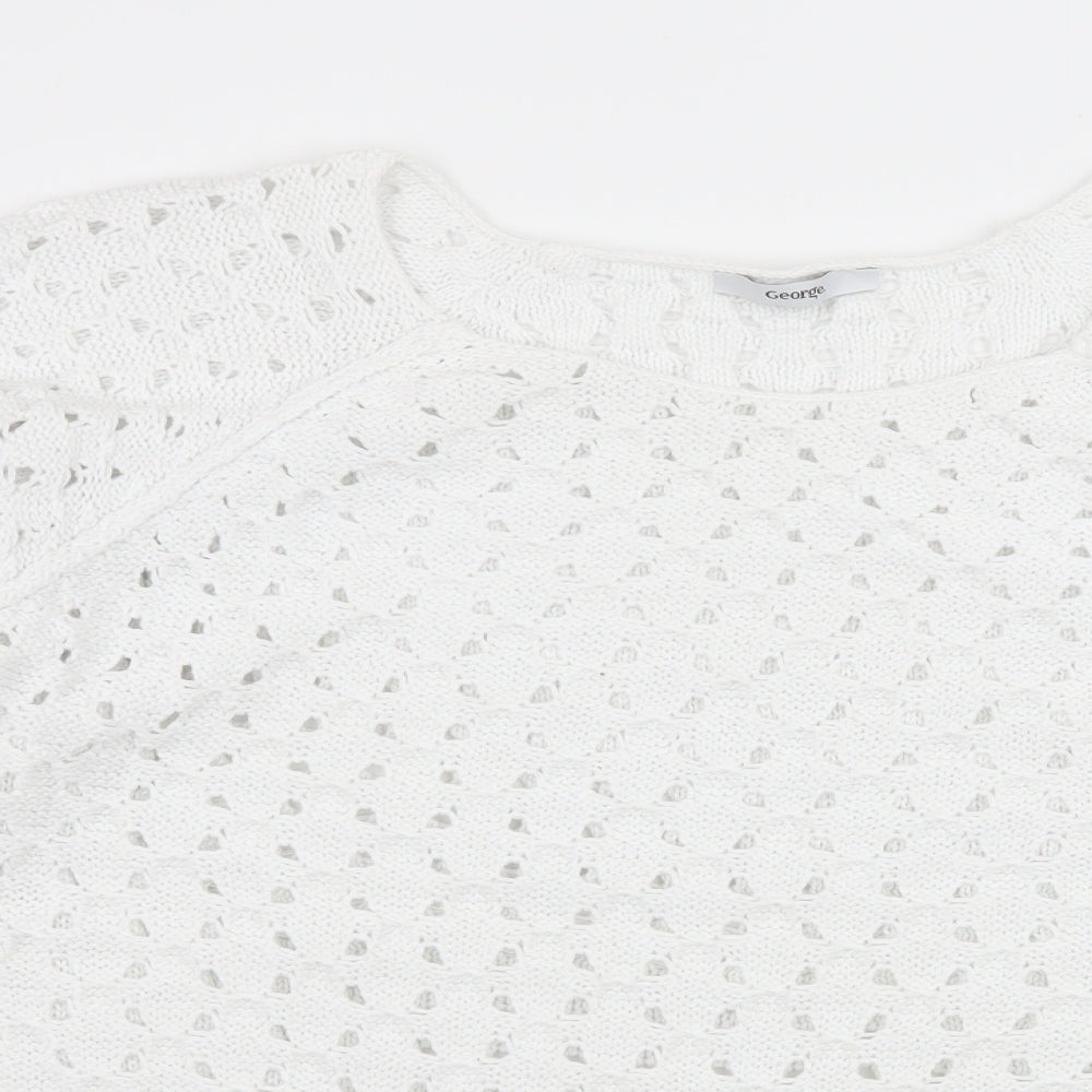 George Womens White  Knit Pullover Jumper Size 18