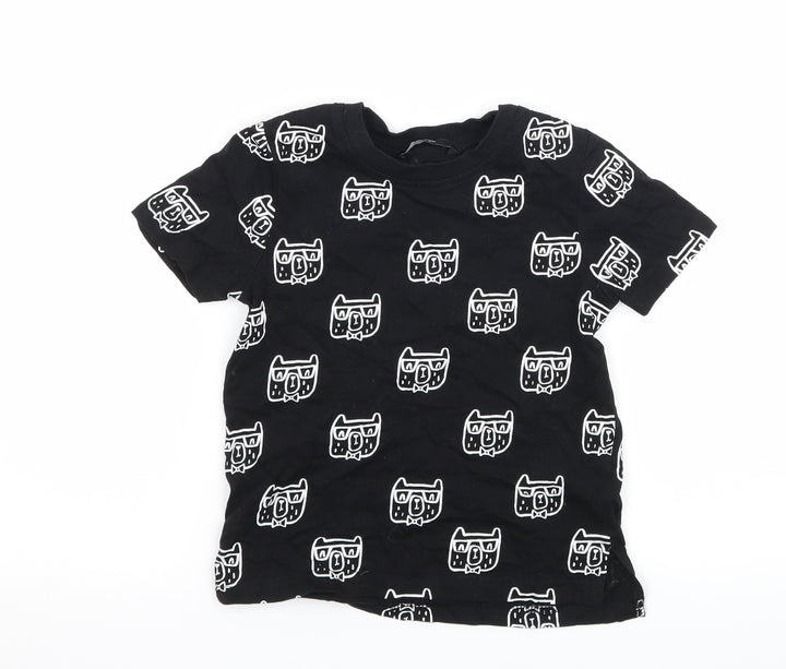 George Boys Black Geometric Jersey Basic T-Shirt Size 2-3 Years - Hipster Dog