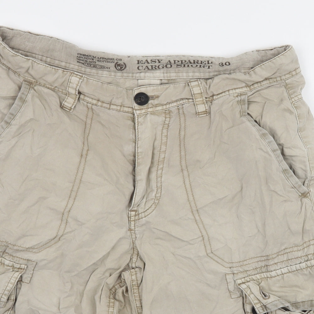 Easy Mens Beige   Cargo Shorts Size 30 in