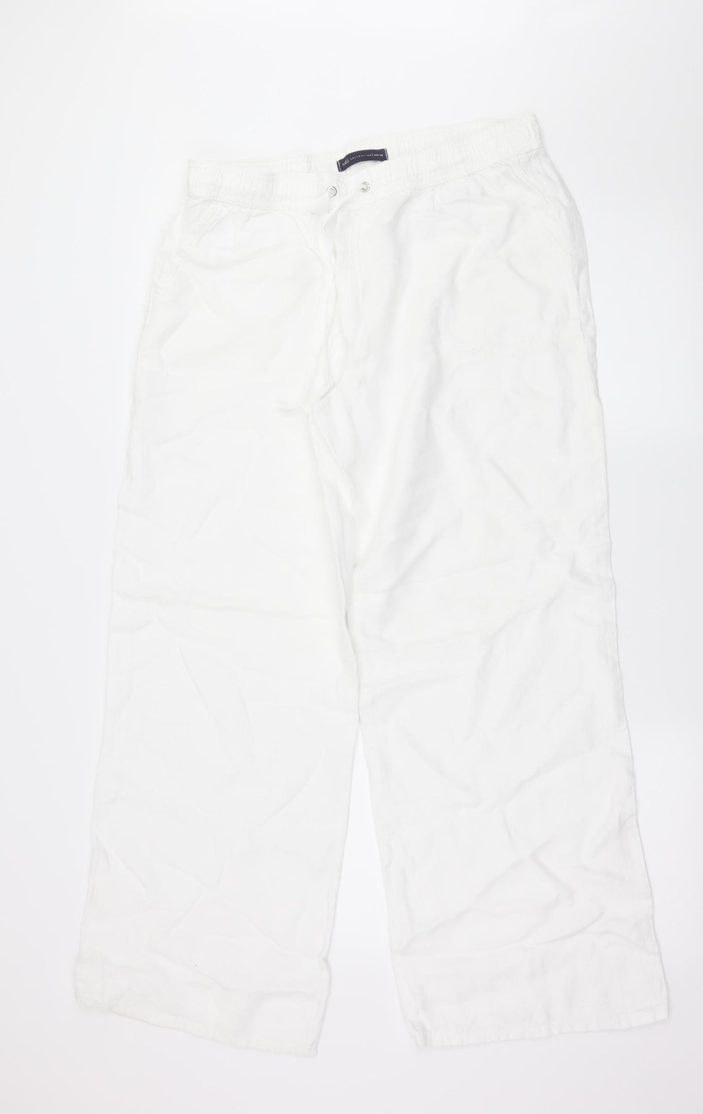 Marks and Spencer Womens White   Trousers  Size 14 L28 in