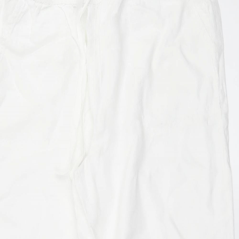 Marks and Spencer Womens White   Trousers  Size 14 L28 in