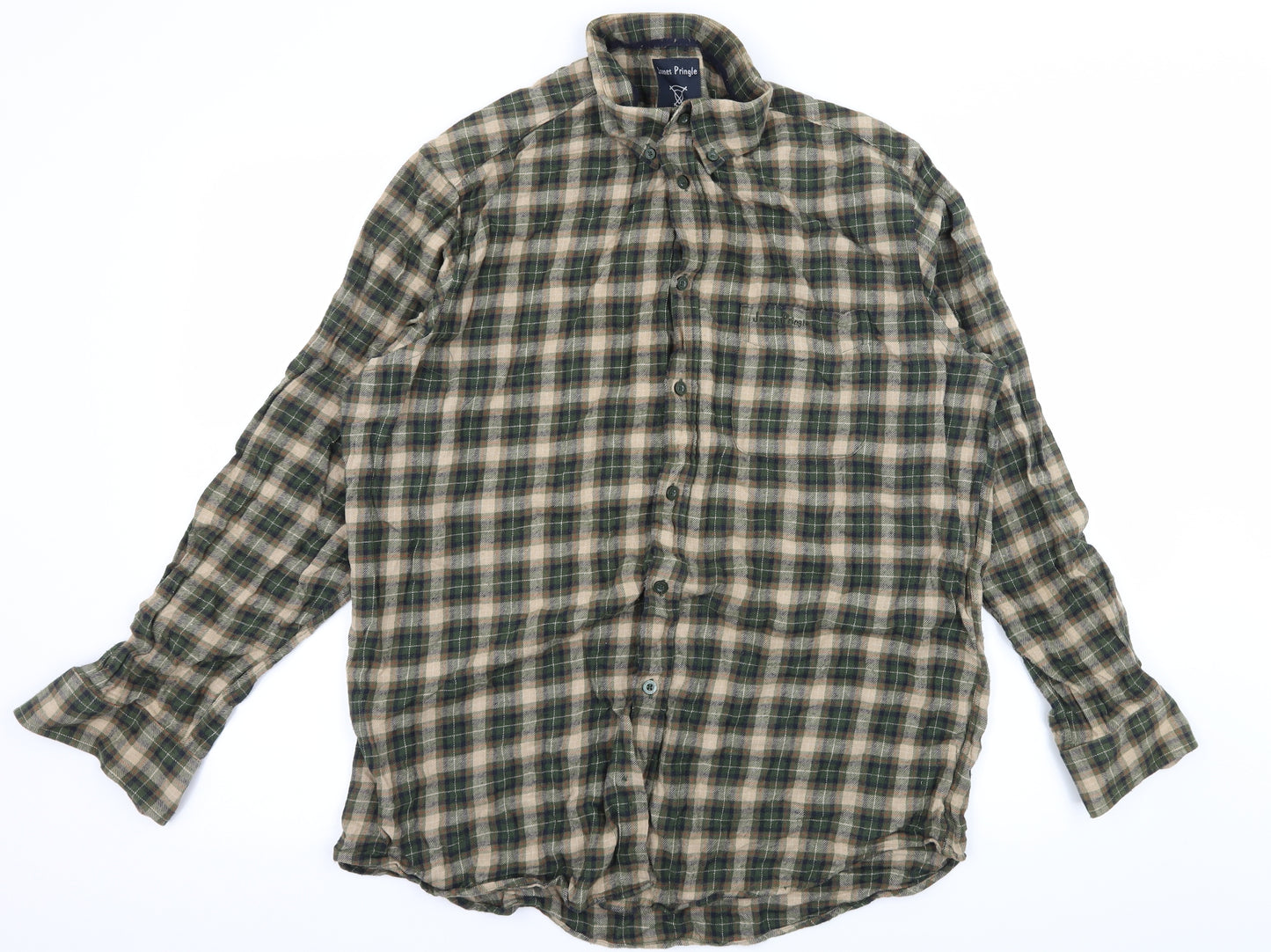 James Pringle Mens Green    Button-Up Size L
