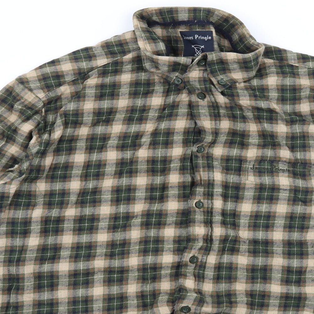James Pringle Mens Green    Button-Up Size L