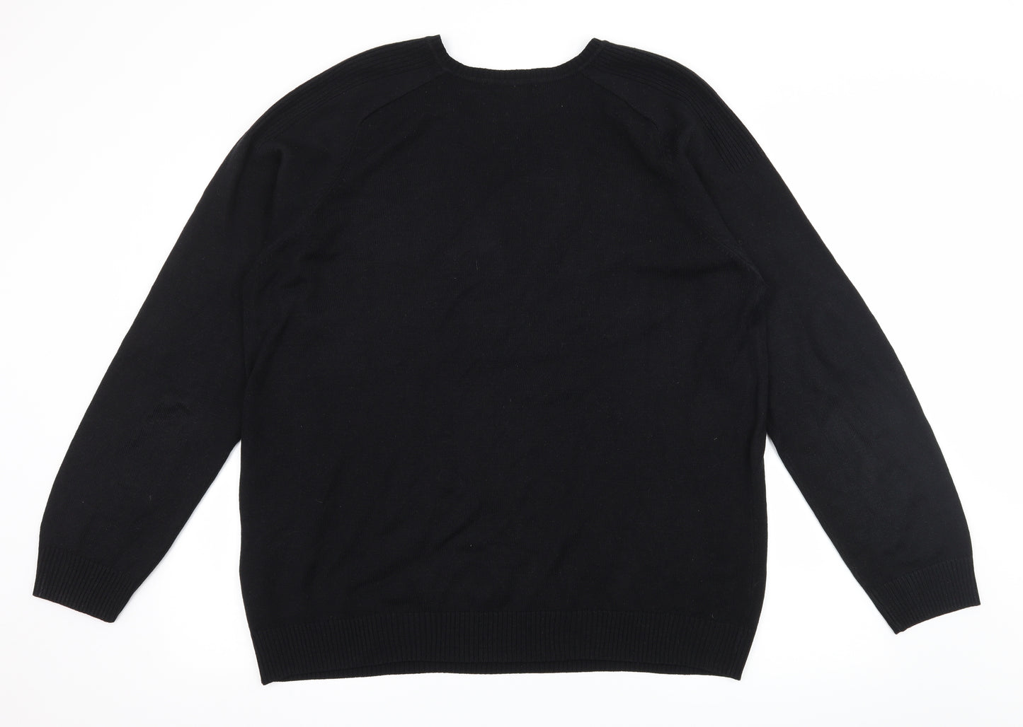 Georg Mens Black  Knit Pullover Jumper Size XL