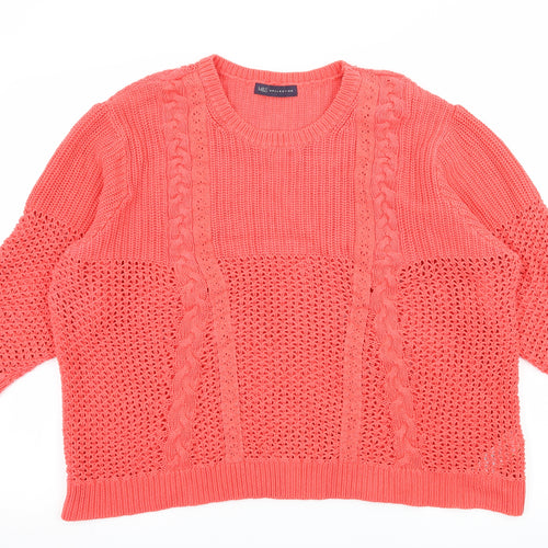 Marks and Spencer Womens Orange  Knit Pullover Jumper Size 20