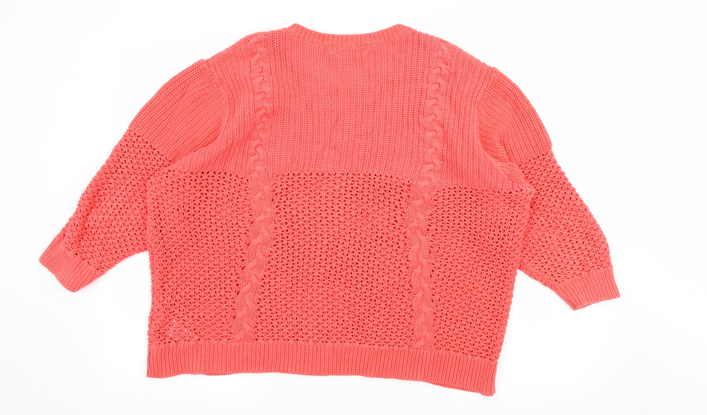 Marks and Spencer Womens Orange  Knit Pullover Jumper Size 20
