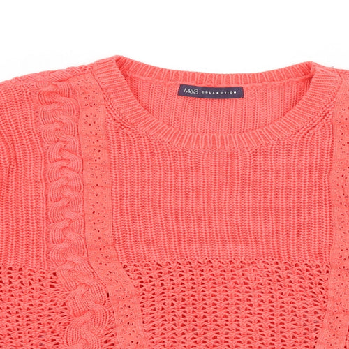 Marks and Spencer Womens Orange  Knit Pullover Jumper Size 20
