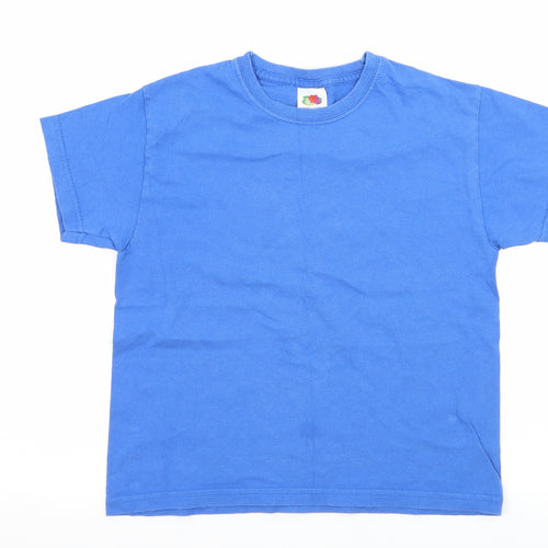 Fruit of the Loom Boys Blue  Jersey Basic T-Shirt Size 5-6 Years