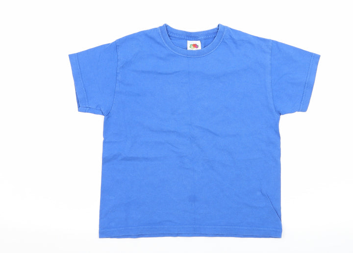 Fruit of the Loom Boys Blue Jersey Basic T-Shirt Size 5-6 Years