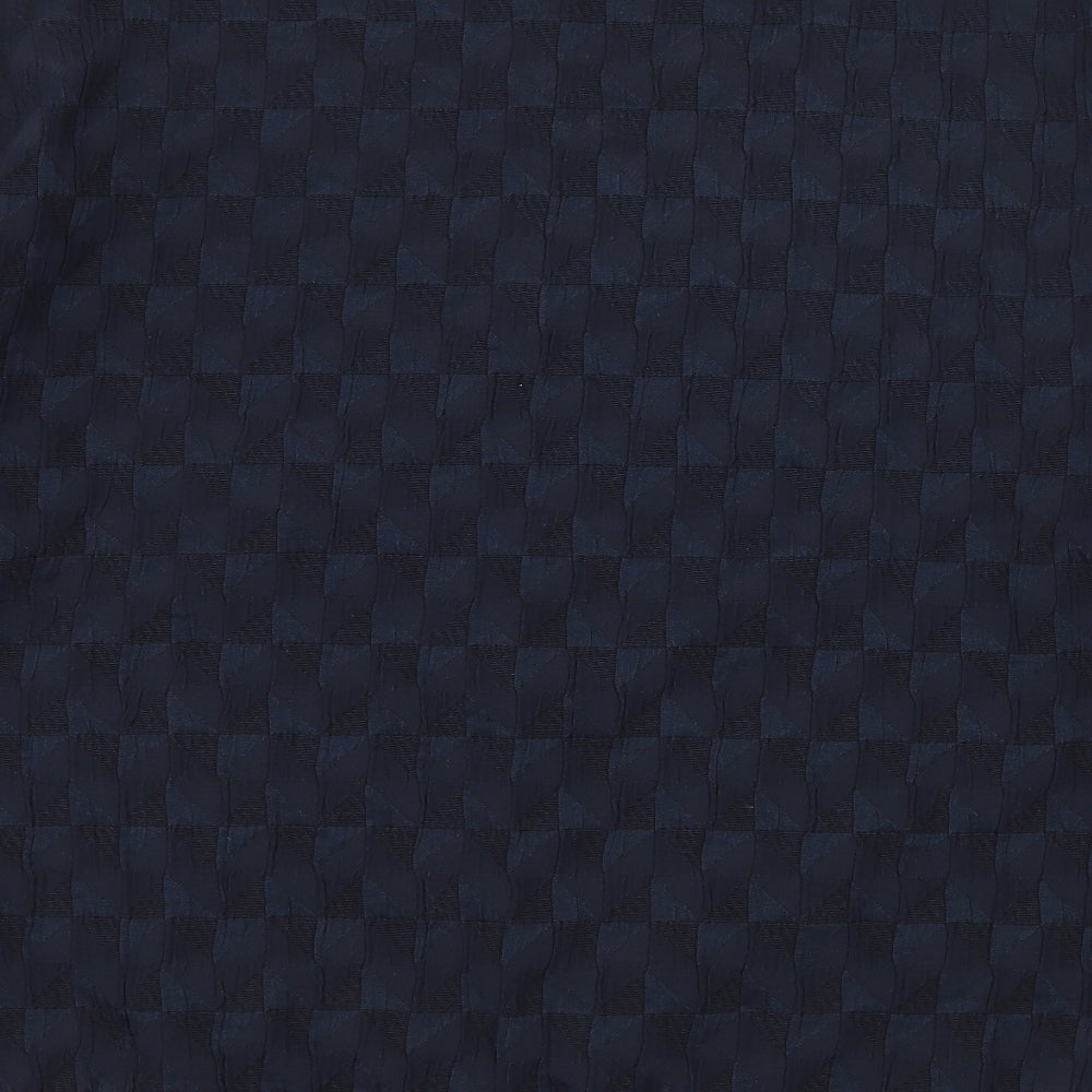 Zara Mens Blue Geometric Jersey Pullover Sweatshirt Size M