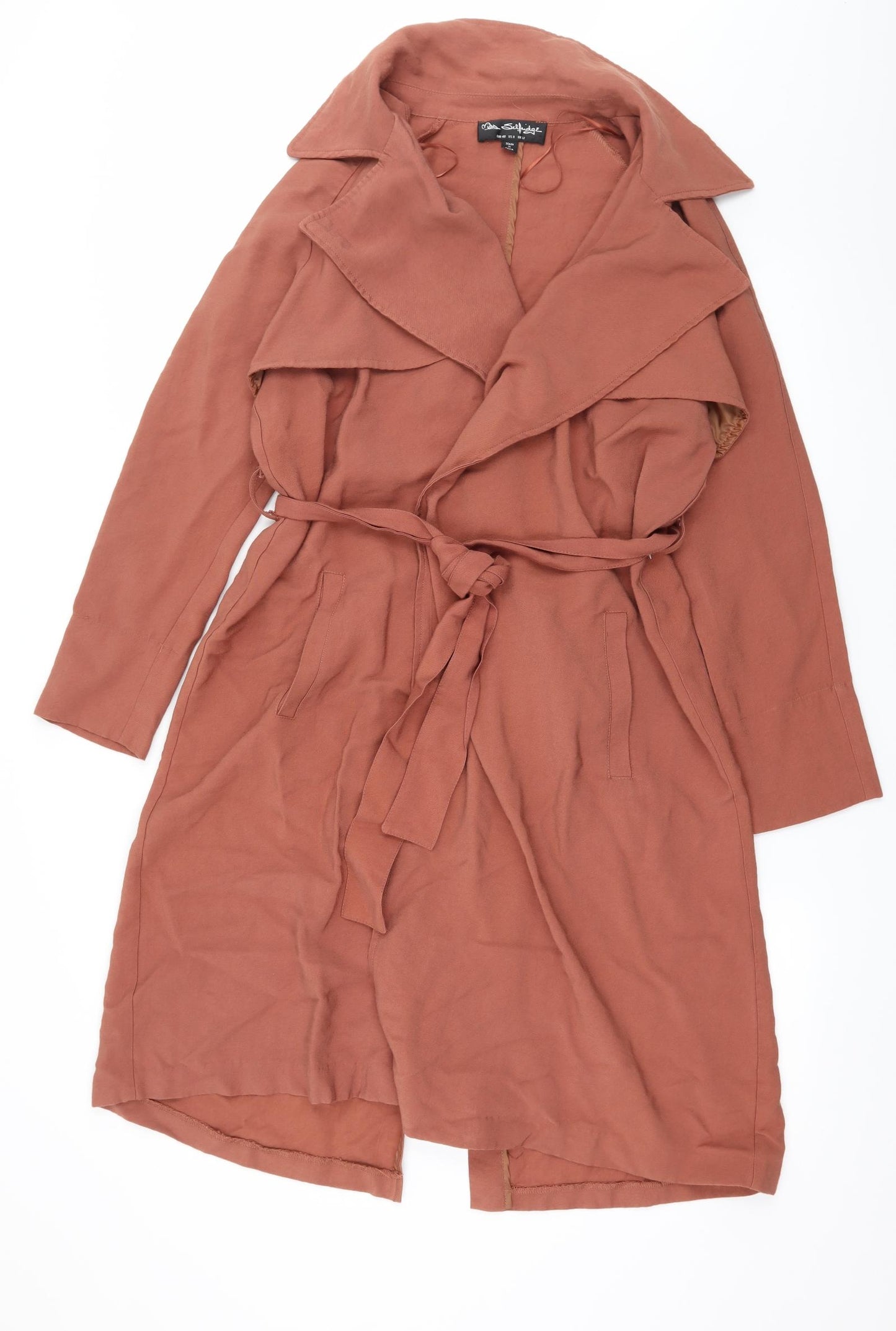 Miss Selfridge Womens Brown   Overcoat Coat Size 12