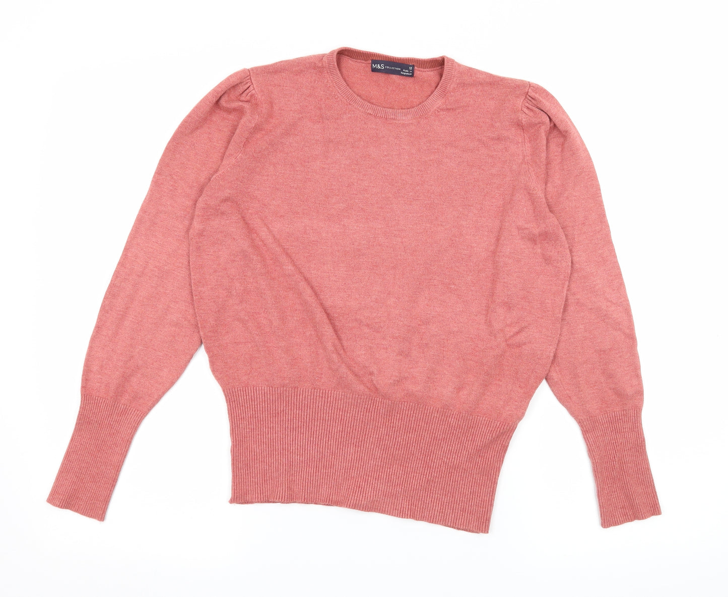 Marks and Spencer Womens Pink  Knit Pullover Jumper Size 12