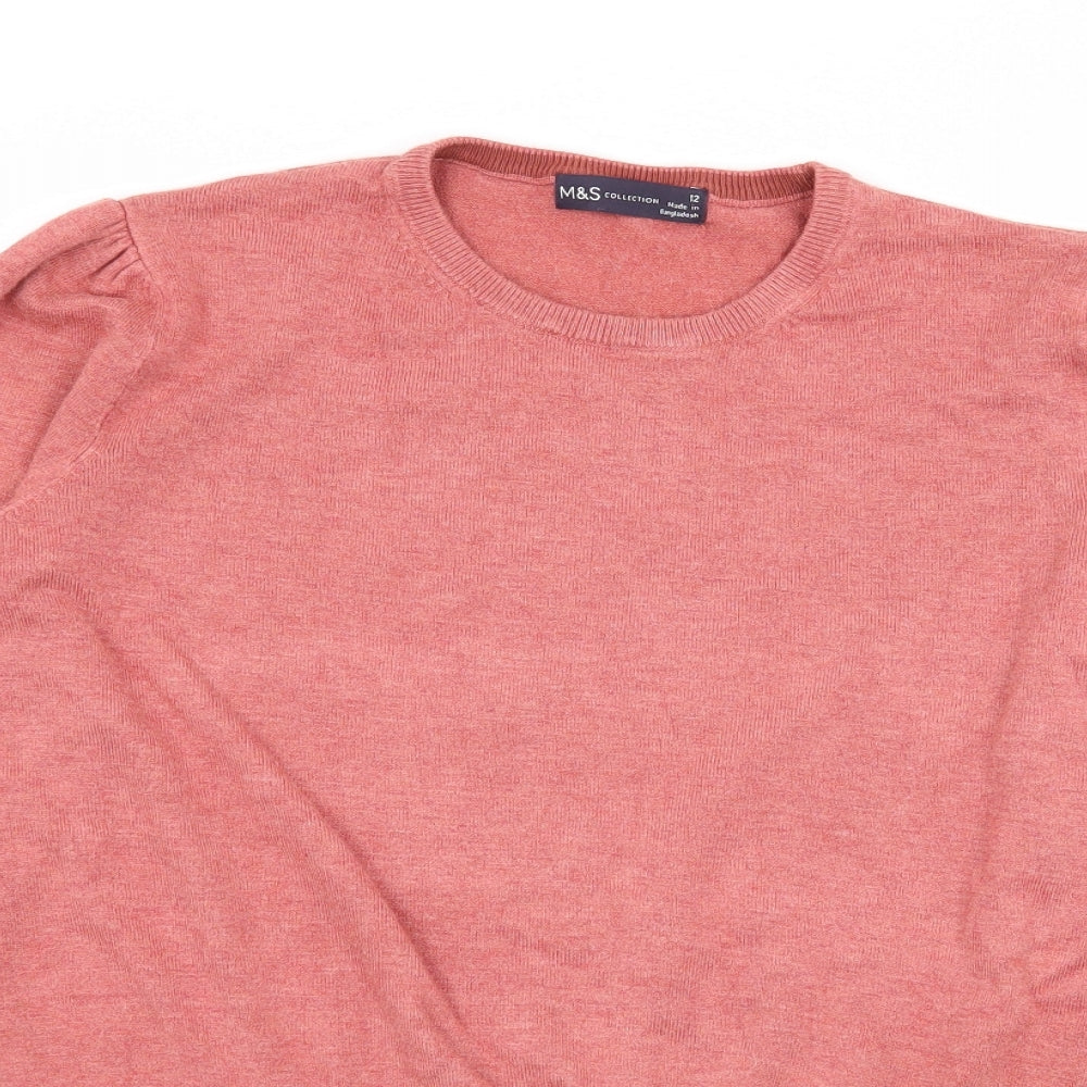 Marks and Spencer Womens Pink  Knit Pullover Jumper Size 12