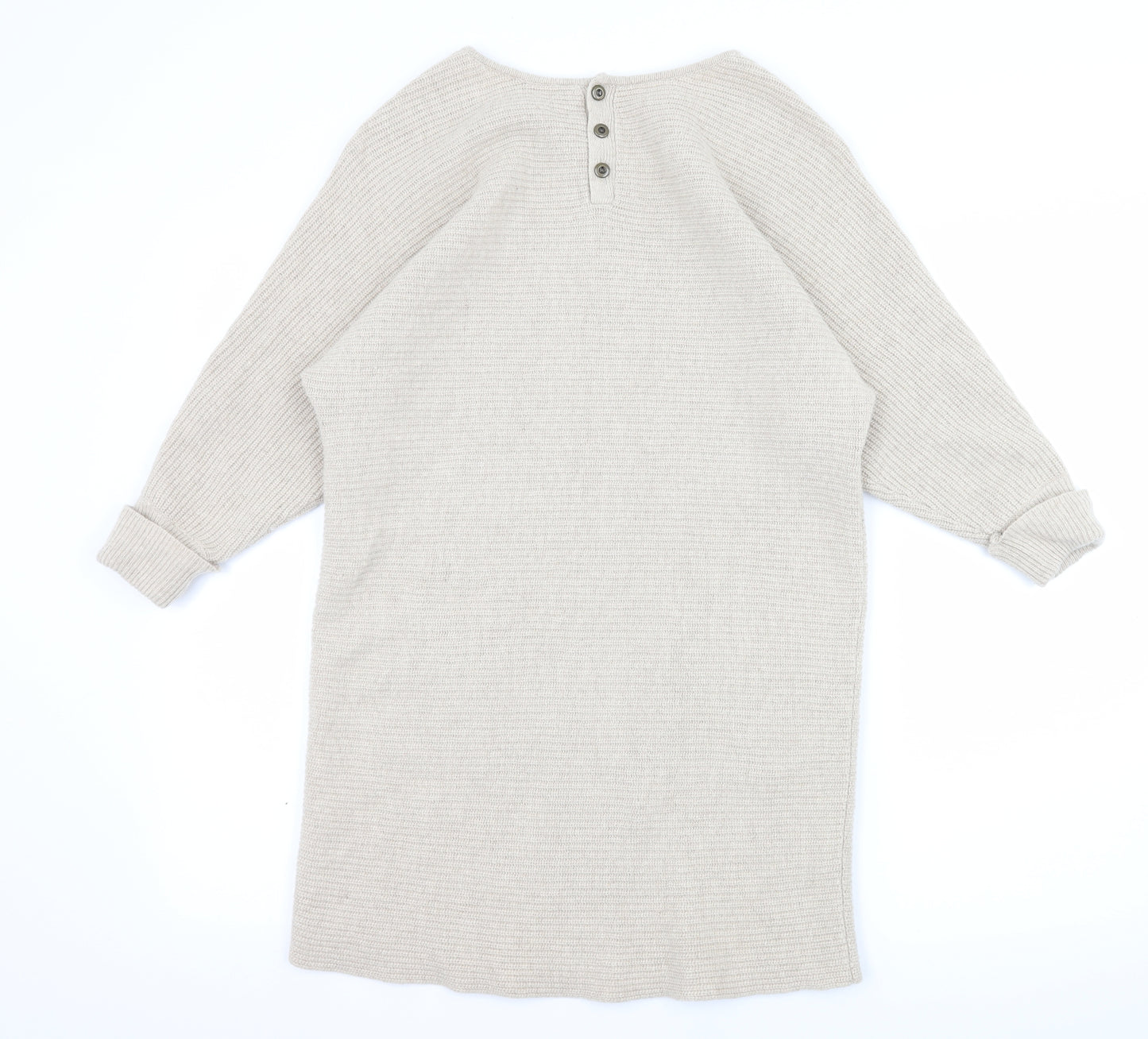 Marks and Spencer Womens Beige  Knit Jumper Dress  Size 14