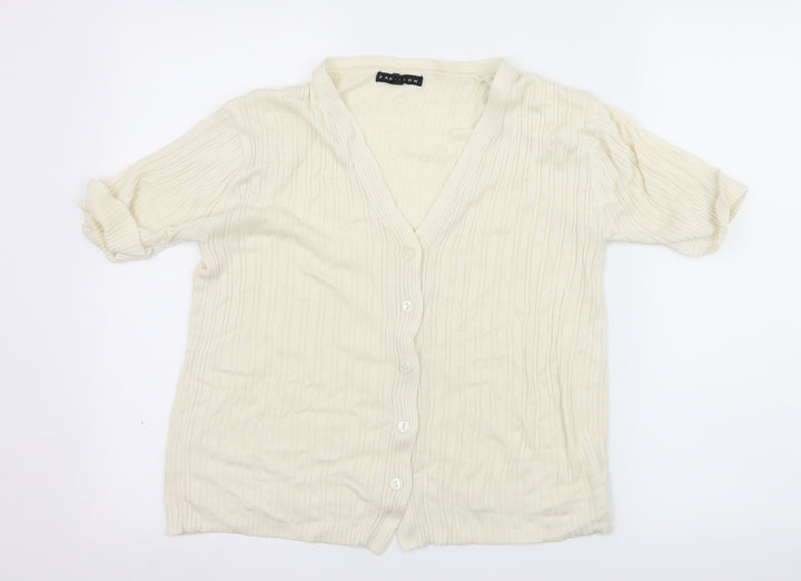 Papillon Womens Ivory Knit Cardigan Jumper Size M