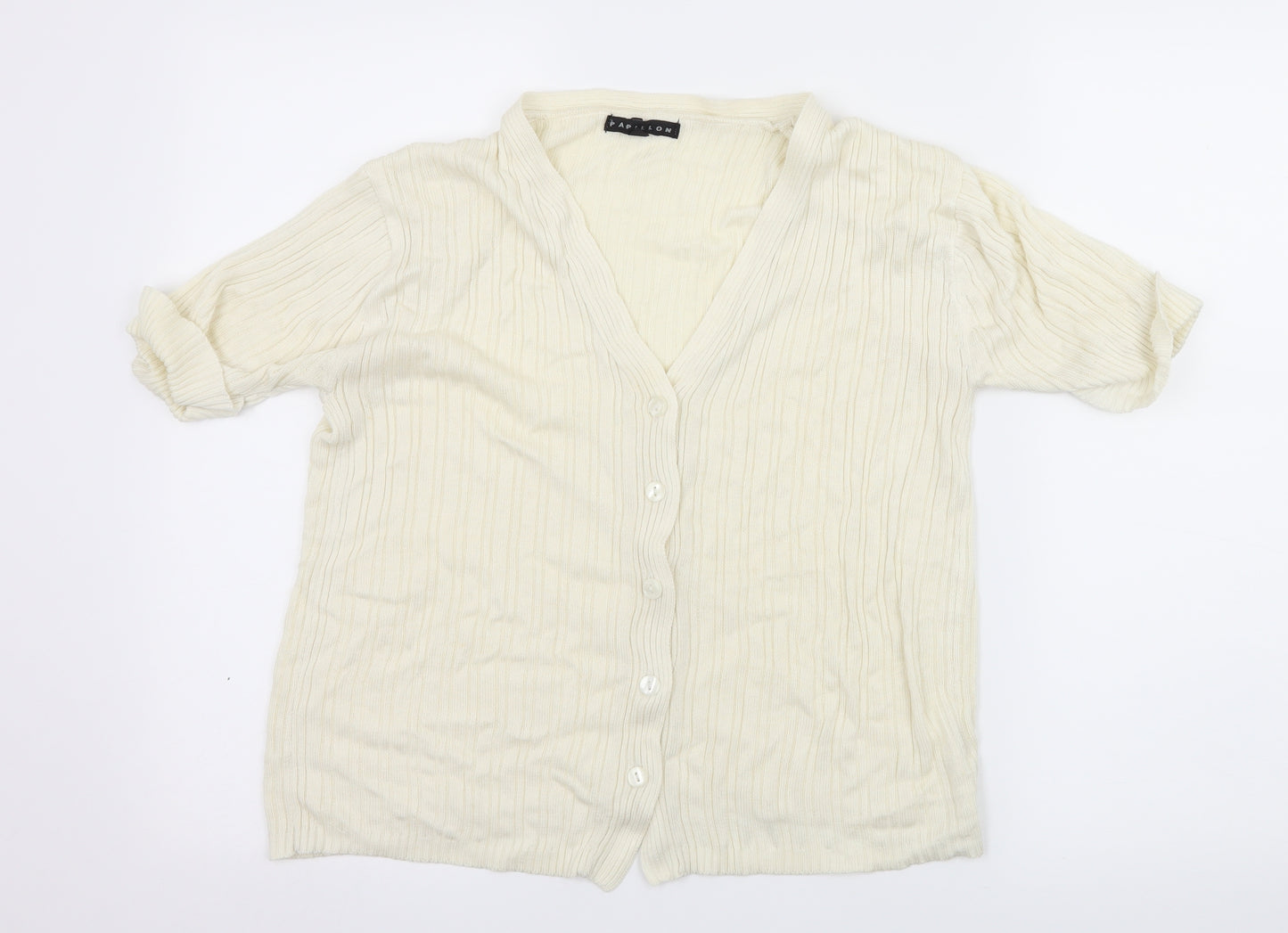 Papillon Womens Ivory  Knit Cardigan Jumper Size M