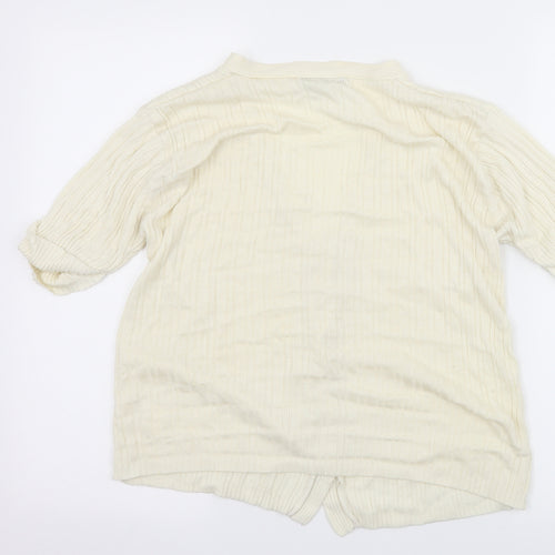 Papillon Womens Ivory  Knit Cardigan Jumper Size M