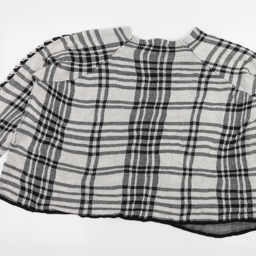 TU Womens White Houndstooth Knit Pullover Jumper Size 14