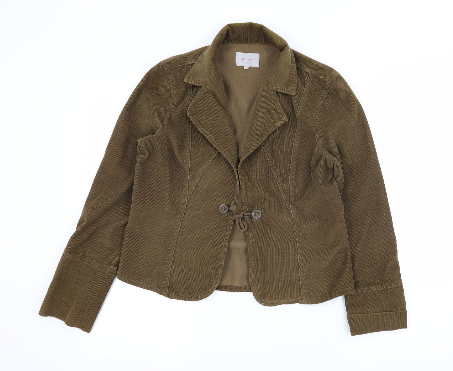 Per Un Womens Green  Corduroy Jacket  Size 14