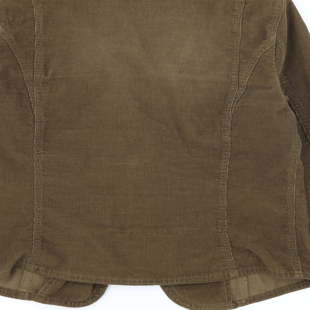 Per Un Womens Green  Corduroy Jacket  Size 14
