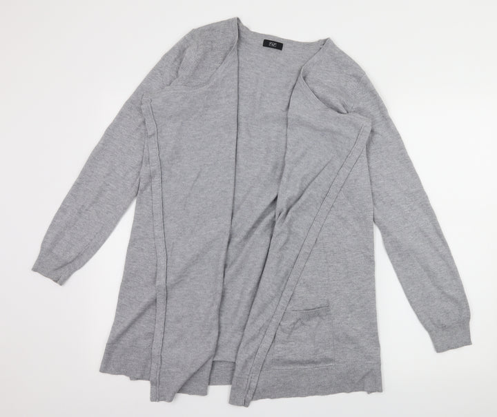 F&F Womens Grey  Knit Cardigan Jumper Size 14