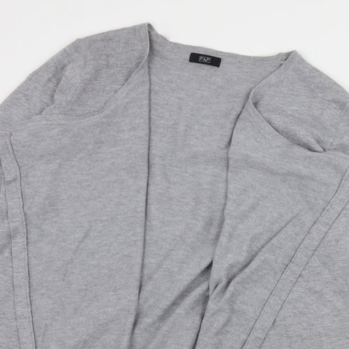 F&F Womens Grey  Knit Cardigan Jumper Size 14