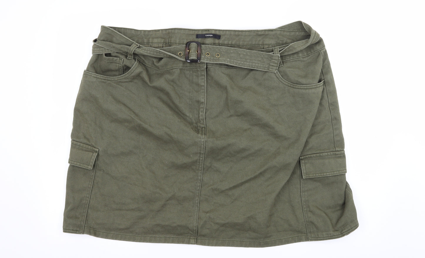 George Womens Green  Denim A-Line Set Size 24
