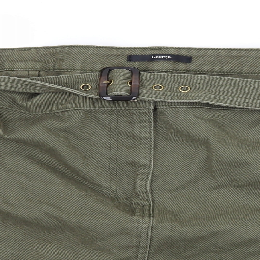 George Womens Green  Denim A-Line Set Size 24