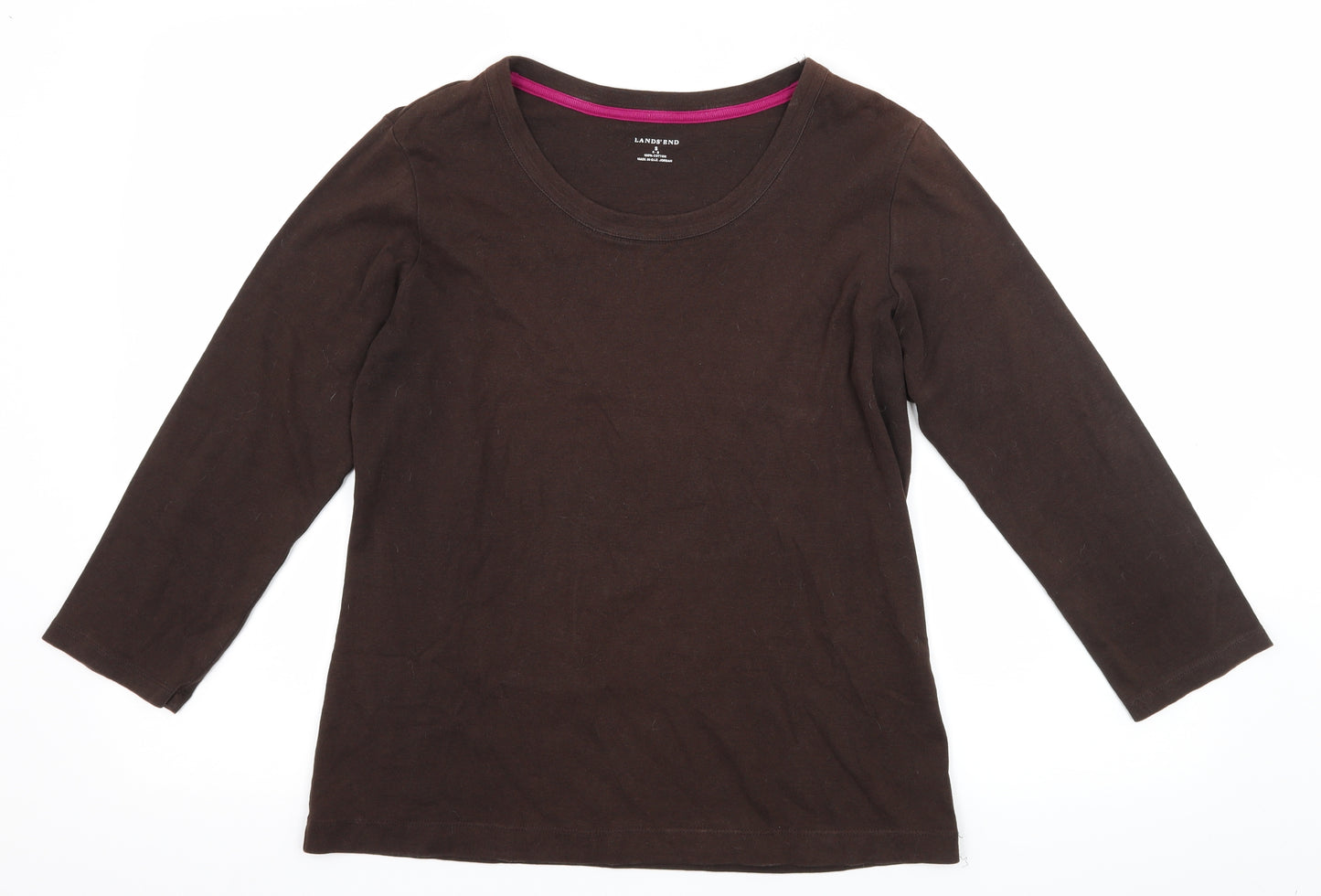 Lands' End Womens Brown  Jersey Basic T-Shirt Size S